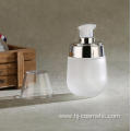 wholesales High-grade golden carved ABS cap transparent glass cosmetic bottles/jars with good price